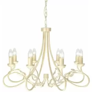Image of Loops - 8 Bulb Chandelier Hanging Pendant LIght Ivory Gold LED E14 60W Bulb