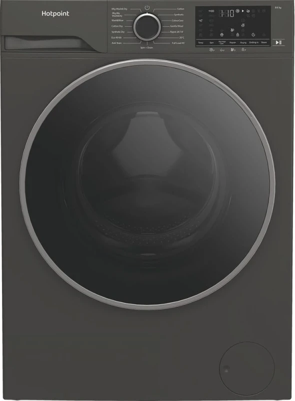 Image of Hotpoint HBD8680GANTI Washer Dryer in Manhattan Grey 1400 Spin 8kg 6kg