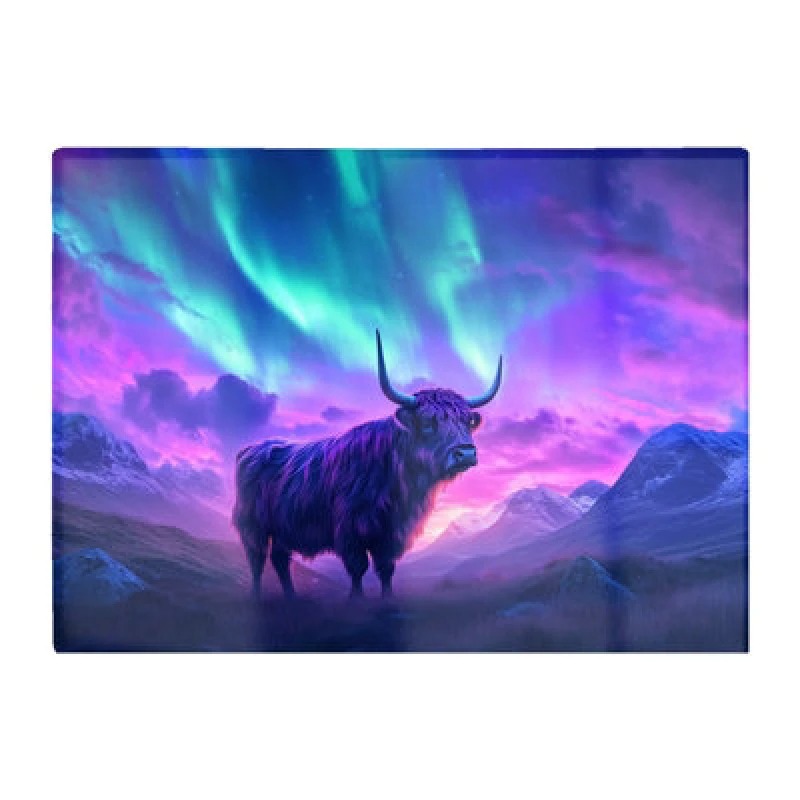 Image of Warren Reed Designer Northern Lights With A Highland Scene Chopping Board