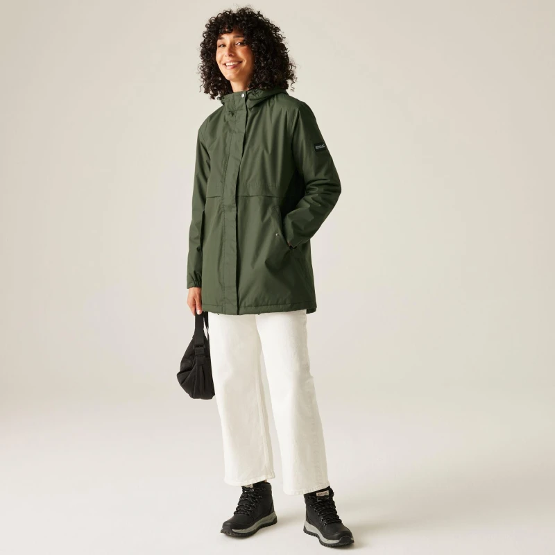 Image of Regatta Womens Brielly Thermoguard Insulated Waterproof Jacket Dark Khaki female 16