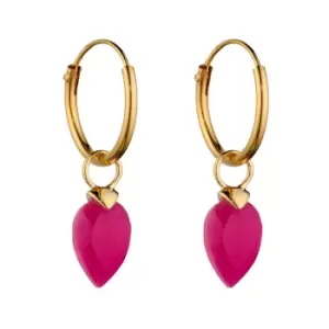 Image of Candy Kite Gold Plated Silver October Birthstone Chalcedony Hoop Earrings