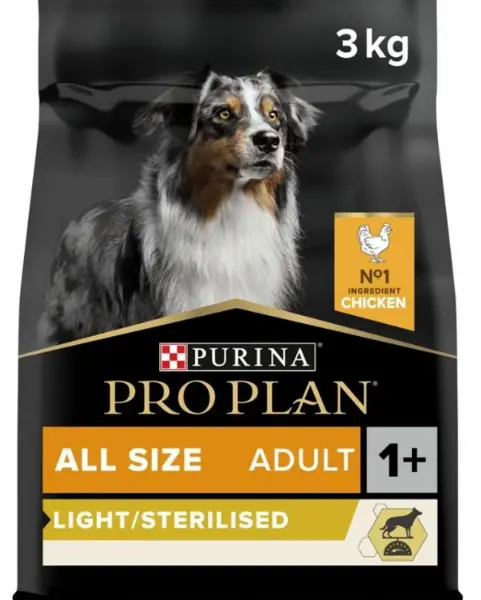 Image of Purina Pro Plan Adult Light and Sterilised OptiWeight Chicken Dry Dog Food 14kg