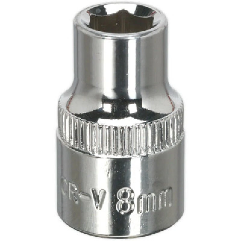 Image of Loops 8mm Forged Steel Drive Socket - 3/8" Square Drive - Polished Chrome Vanadium Metallics