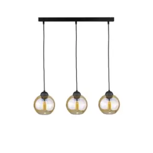 Image of Ambre Bar Pendant Ceiling Light Black, 60cm, 3x E27