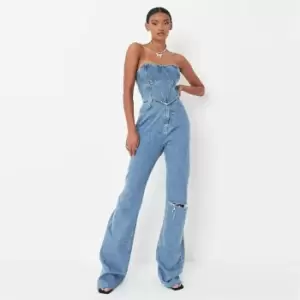Image of Missguided Baggy Bf Denim Jeans - Blue