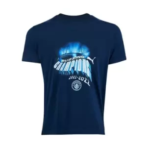 Image of Puma Manchester City FC Winner T-Shirt Junior Boys - Blue
