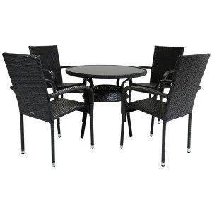 Image of Charles Bentley Amalfi 4-Seater Rattan Dining Set