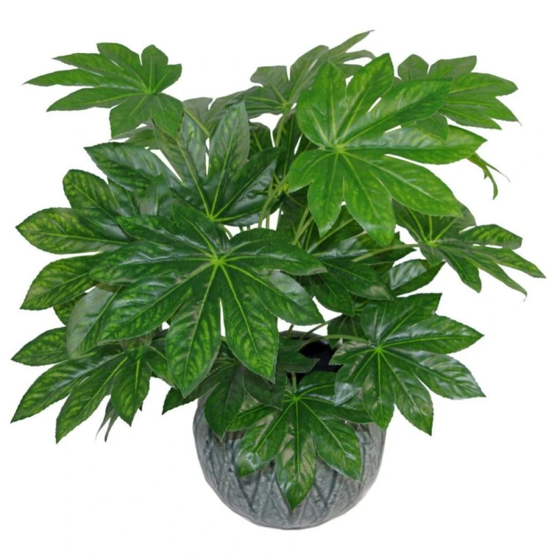 Image of Leaf 60cm Leaf Design UK Realistic Large Artificial Foliage Plant with Pot Green