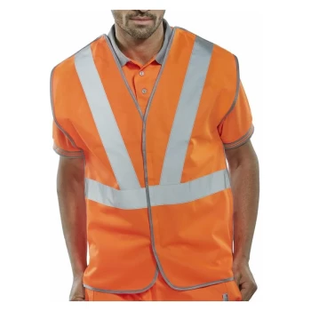 Image of RAIL SPEC VEST 100% POLY XXL 100% POLYESTER - Orange - Hi Vis - Beeswift