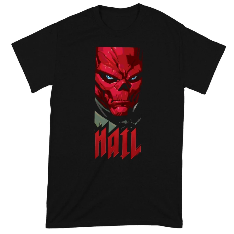 Image of Marvel Avengers Mens Hail Red Skull T-Shirt in Black Size: Small Black Male S