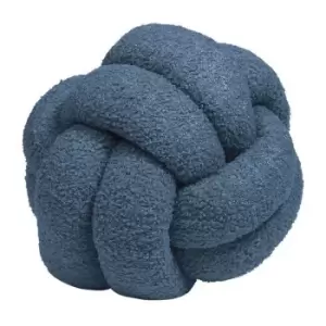 Image of Furn Boucle Fleece Knotted Cushion (One Size) (Blue)