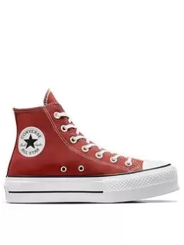 Image of Converse Chuck Taylor All Star Lift Canvas Hi - Red, Size 3, Women