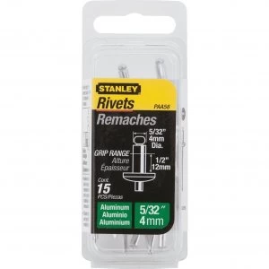Image of Stanley Aluminium Pop Rivets 4mm Long Pack of 15