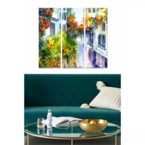 Image of MDF208000084 Multicolor Decorative MDF Painting (3 Pieces)