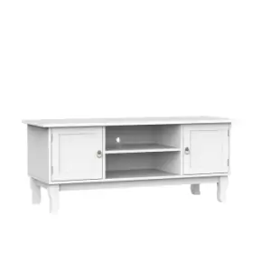 Image of Homcom TV Stand Modern Eco-Friendly MDF Ivory White Gold Pull Handles