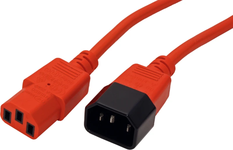 Image of ROLINE 19.08.1525 power cable Red 0.8 m C14 coupler C13 coupler