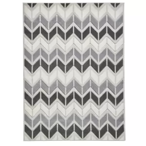 Image of Zig Zag Rug - Grey/Beige