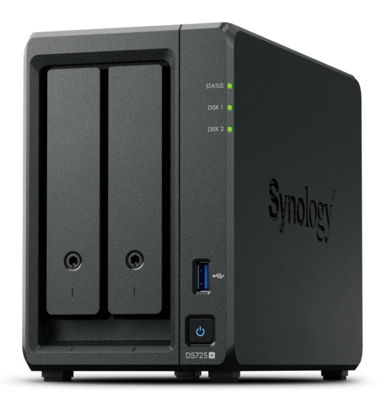Image of Synology DS725+ 2GB RAM 2 Bay SATA Desktop NAS Expansion Enclosure DS725+ Black