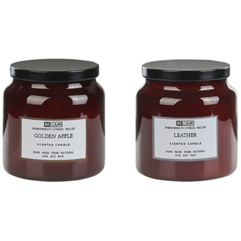 Image of Beliani Set Of 2 Scented Candles Absolute Alchemy Soy Wax Fruity Notes Fresh Notes