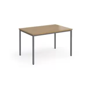 Image of Flexi 25 rectangular table with graphite frame 1200mm x 800mm - oak
