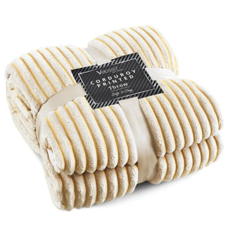 Image of Velosso Supersnug Cloud Soft Throw Blanket - Thermal Soft, Ribbed Design For Sofa, Bed, Lounge - Weave Blanket, Size 127Cm X 152Cm - Ochre