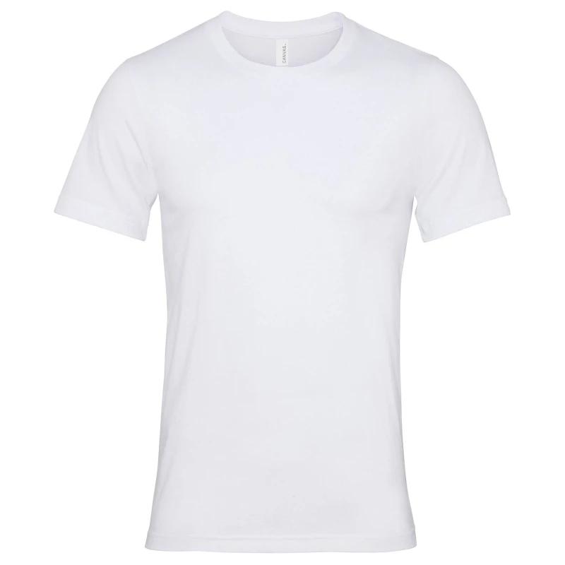 Image of Bella + Canvas Mens Jersey Crew Neck T-Shirt in White Size: XS White Male XS
