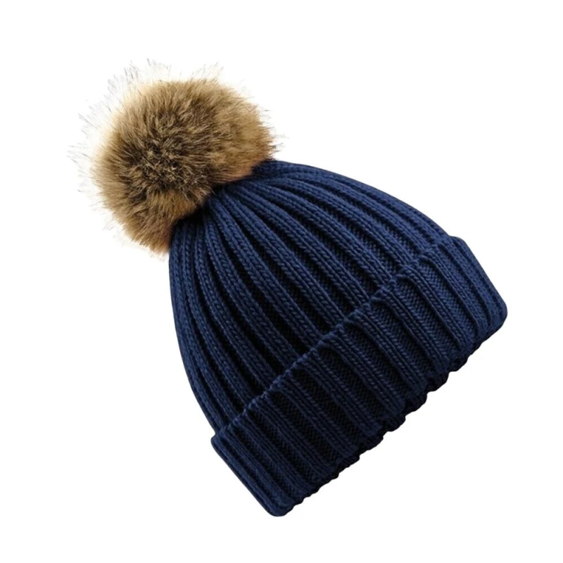 Image of Beechfield Beechfield Men Cuffed Design Winter Hat in Navy Navy One Size Male 5057080780938