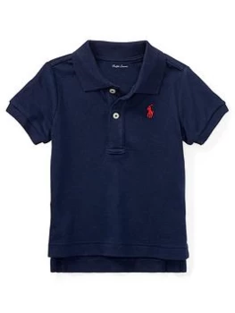 Image of Ralph Lauren Baby Boys Classic Short Sleeve Polo Top - Navy, Size 12 Months