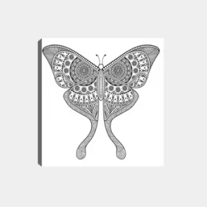 Image of MANDALA59 White Black Decorative Canvas Painting