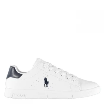 Image of Polo Ralph Lauren Bilton Lace Juniors Trainers - White/Navy