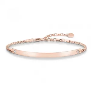 Image of THOMAS SABO Rose Gold Plated Heart Cubic Zirconia Bracelet...