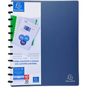 Image of Exacompta PP Display Books with Removable Pkts, A4, 30 Pkts, Grey, Pack of 4