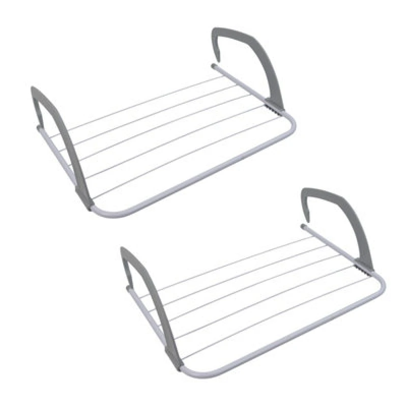 Image of Jvl Over Door Radiator Clothes Drying Airer-3M, White, Pack Of 2