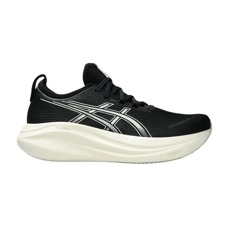 Image of Asics Gel-Nimbus 27 Black White Shoes SS25, Size 48 - EUR