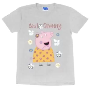 Image of Peppa Pig Womens/Ladies Best Granny Pig Boyfriend T-Shirt (M) (Grey Heather)