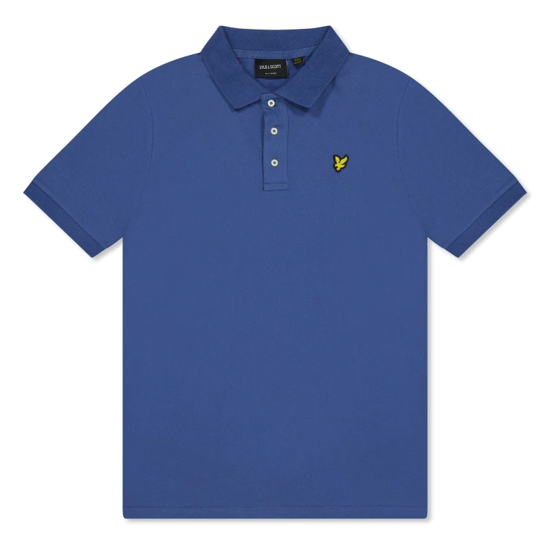 Image of Lyle and Scott Kids Short Sleeve Polo Shirt Cornflower Z411 male 8-9Y