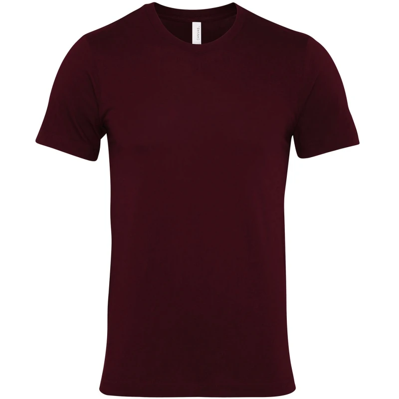 Image of Bella + Canvas Mens Jersey Crew Neck T-Shirt in Maroon Size: XS Maroon Male XS