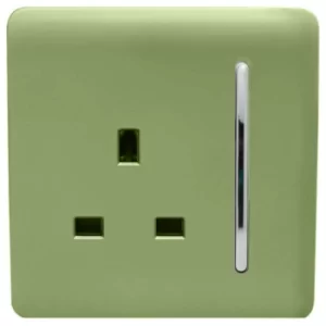 Image of Trendi Switch 1 Gang 13Amp Switched Socket in Moss Green