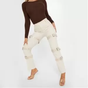 Image of I Saw It First Belted Straight Leg Utility Trousers - Brown