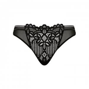 Image of Figleaves Harper Geometric Lace Brazilian - Black