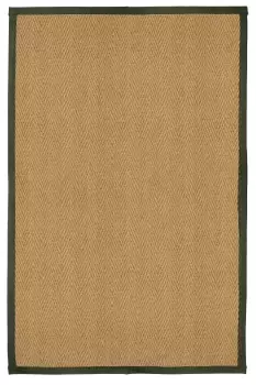 Image of Herringbone Weave Brown, Green Rug 150Cmx100Cm