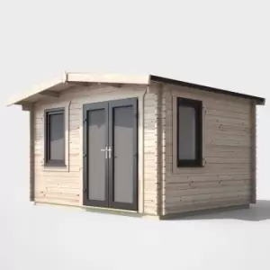 Image of Power 10' x 12' Chalet Log Cabin - Right Side Double Door