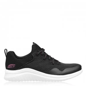 Image of Skechers Ultra Flex Trainers Ladies - Black/White