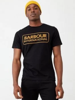 Image of Barbour International Essential Large Logo T-Shirt - Black
