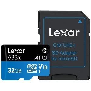 Image of Lexar LSDMI32GBBEU633A memory card 32GB MicroSDHC Class 10 UHS-I