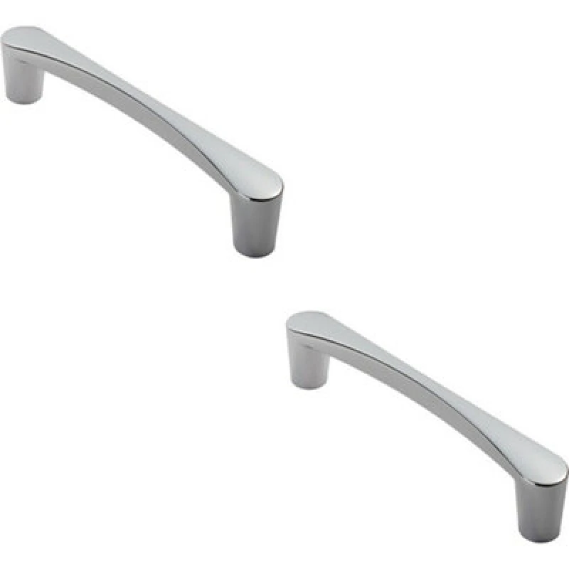 Image of Loops 2x Curved D Shape Pull Handle 146 x 18.5mm 128mm Fixing Centres Polished Chrome Multi unisex