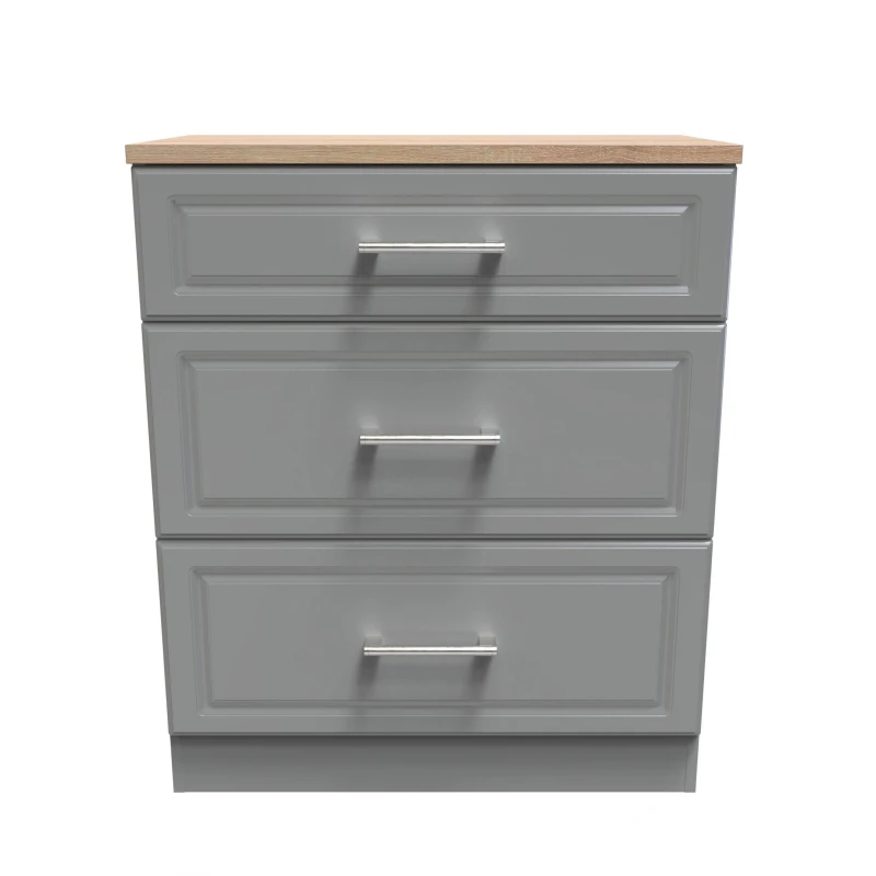Image of Ready Assembled 2 U Norfolk 3 Drawer Deep Chest (Ready Assembled) Dark Grey