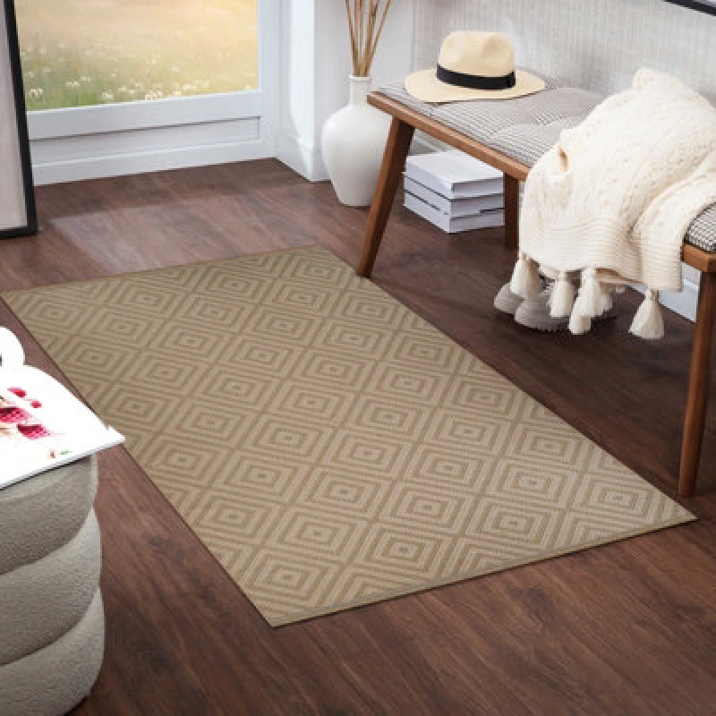 Image of Livabliss Cottage Tan/light Beige Machine Washable Jute Chardy Runner Rug 79 X 152cm - Easy Care, Ideal For Living Room & Bedroom