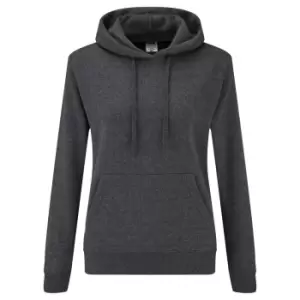 Image of Fruit Of The Loom Ladies Lady Fit Hooded Sweatshirt / Hoodie (XS) (Dark Heather)