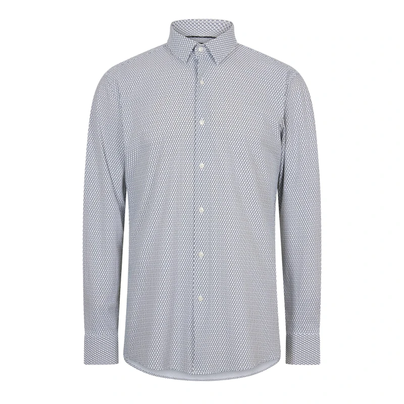 Image of Boss Mens P Hank S Kent Long Sleeve Oxford Shirt Dark Blue male 15 inch